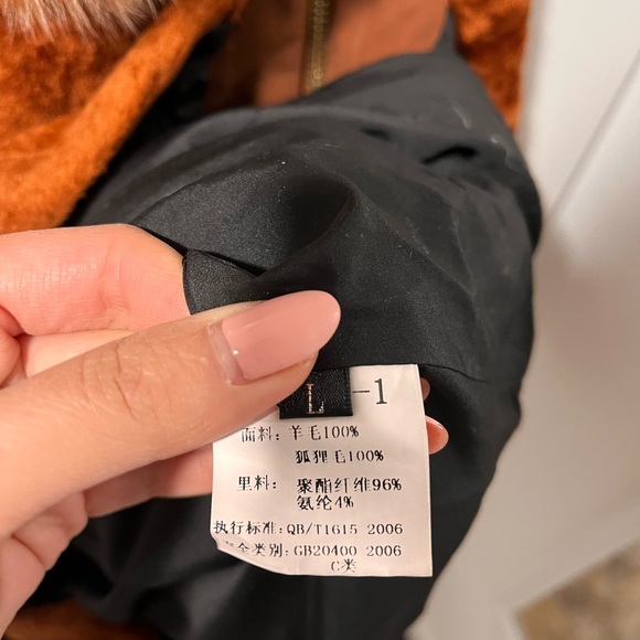 Lamb Fur Hooded Coat with Fox Fur - Picture 8 of 13